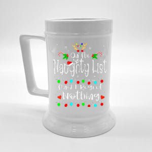 Funny Christmas On The Naughty List And I Regret Nothing Gift Beer Stein