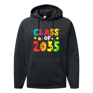 Funny Class Of 2035 Kindergarten Back To School Performance Fleece Hoodie