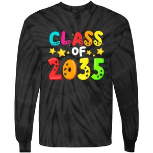 Funny Class Of 2035 Kindergarten Back To School Tie-Dye Long Sleeve Shirt