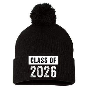 Funny Class Of 2026 Graduation Senior Class 2026 Senior Funny 2026 Graduation Pom Pom 12in Knit Beanie