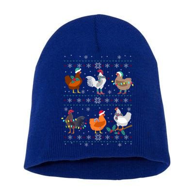 Funny Chicken Owner Birb Memes Farmer Ugly Christmas Chicken Cool Gift Short Acrylic Beanie