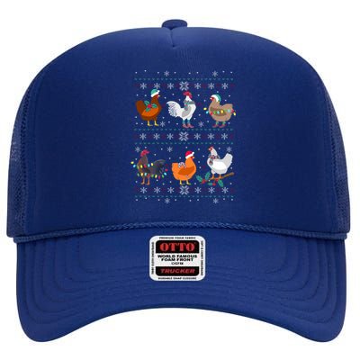 Funny Chicken Owner Birb Memes Farmer Ugly Christmas Chicken Cool Gift High Crown Mesh Back Trucker Hat