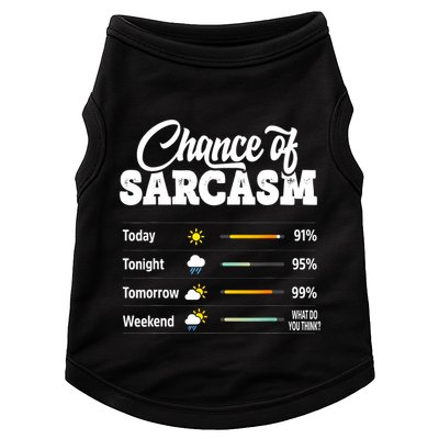 Funny Chance Of Sarcasm Humor Fun Sarcastic Doggie Tank