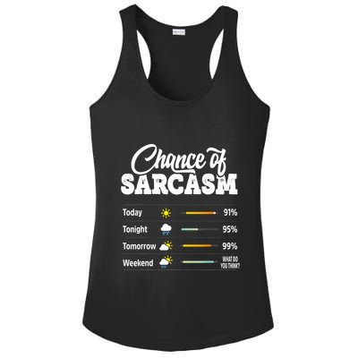 Funny Chance Of Sarcasm Humor Fun Sarcastic Ladies PosiCharge Competitor Racerback Tank
