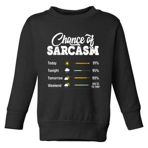 Funny Chance Of Sarcasm Humor Fun Sarcastic Toddler Sweatshirt