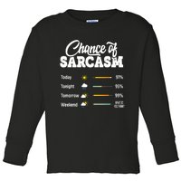 Funny Chance Of Sarcasm Humor Fun Sarcastic Toddler Long Sleeve Shirt