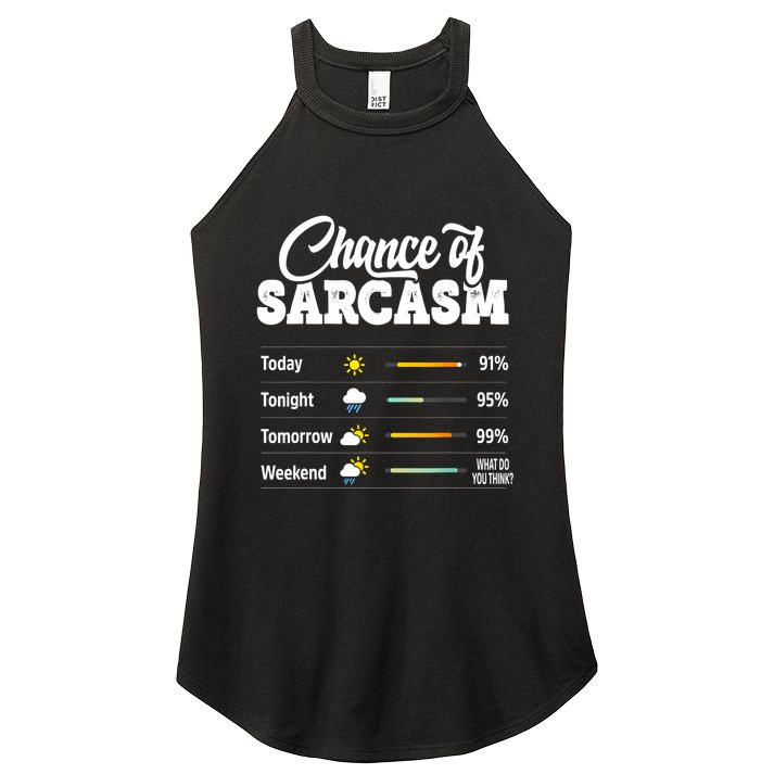 Funny Chance Of Sarcasm Humor Fun Sarcastic Women's Perfect Tri Rocker Tank