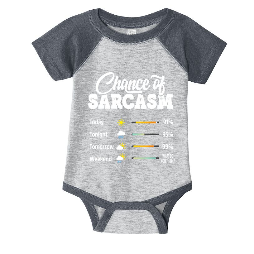Funny Chance Of Sarcasm Humor Fun Sarcastic Infant Baby Jersey Bodysuit