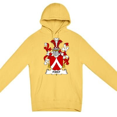 First Coat Of Arms Funny Gift Family Crest Cute Gift Premium Pullover Hoodie