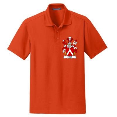 First Coat Of Arms Funny Gift Family Crest Cute Gift Dry Zone Grid Polo