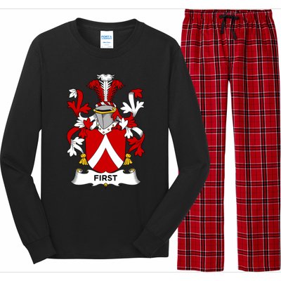 First Coat Of Arms Funny Gift Family Crest Cute Gift Long Sleeve Pajama Set