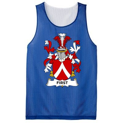 First Coat Of Arms Funny Gift Family Crest Cute Gift Mesh Reversible Basketball Jersey Tank