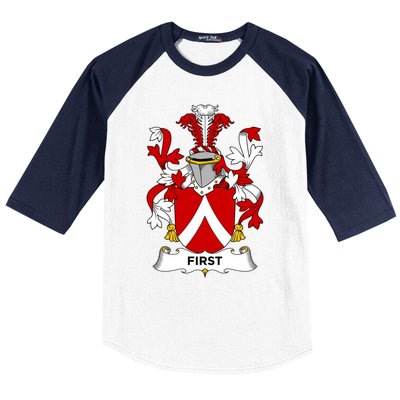 First Coat Of Arms Funny Gift Family Crest Cute Gift Baseball Sleeve Shirt