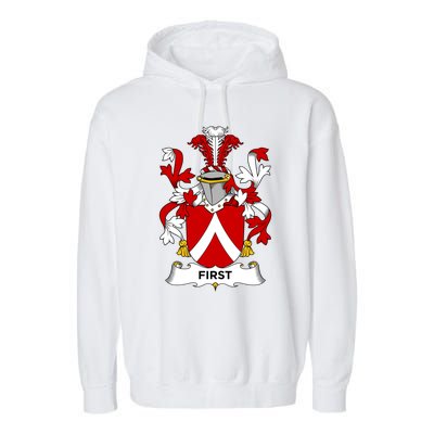 First Coat Of Arms Funny Gift Family Crest Cute Gift Garment-Dyed Fleece Hoodie