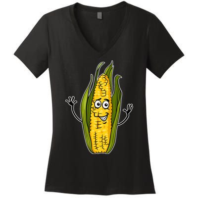 Funny Corn On The Cob Farmers Food Women's V-Neck T-Shirt