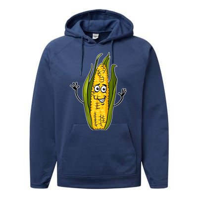 Funny Corn On The Cob Farmers Food Performance Fleece Hoodie