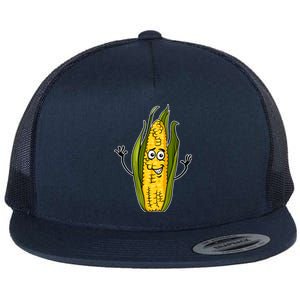 Funny Corn On The Cob Farmers Food Flat Bill Trucker Hat