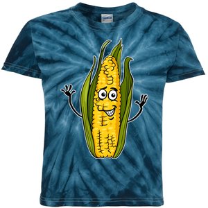 Funny Corn On The Cob Farmers Food Kids Tie-Dye T-Shirt