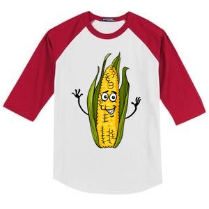 Funny Corn On The Cob Farmers Food Kids Colorblock Raglan Jersey