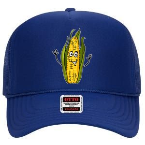 Funny Corn On The Cob Farmers Food High Crown Mesh Back Trucker Hat