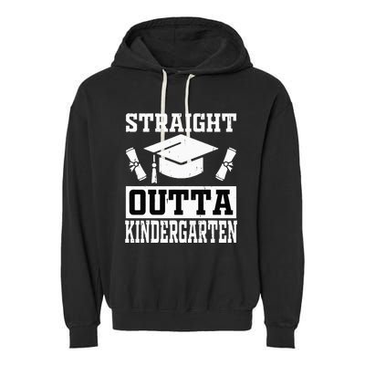 Funny Class Of Straight Outta Kindergarten Graduation Garment-Dyed Fleece Hoodie