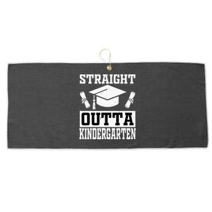 Funny Class Of Straight Outta Kindergarten Graduation Large Microfiber Waffle Golf Towel