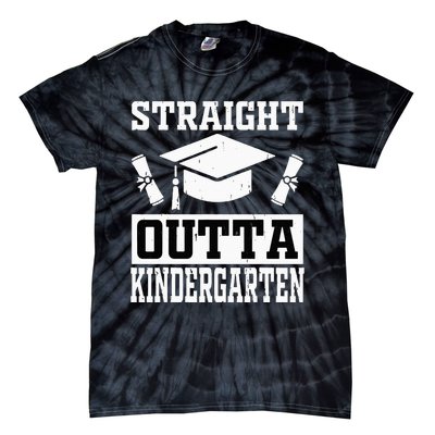 Funny Class Of Straight Outta Kindergarten Graduation Tie-Dye T-Shirt