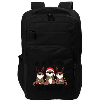 Funny Christmas Otters Cute All Of The Otter Reindeer Impact Tech Backpack