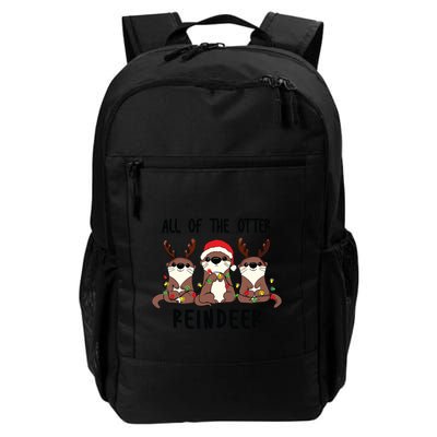 Funny Christmas Otters Cute All Of The Otter Reindeer Backpack