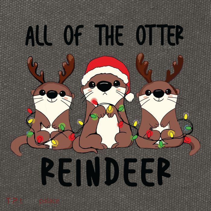 Funny Christmas Otters Cute All Of The Otter Reindeer Cotton Canvas Backpack