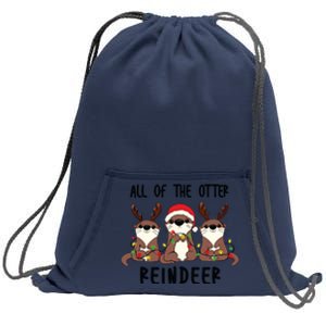 Funny Christmas Otters Cute All Of The Otter Reindeer Sweatshirt Cinch Pack Bag