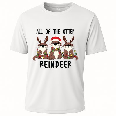 Funny Christmas Otters Cute All Of The Otter Reindeer Performance Shirt