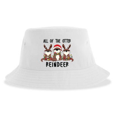 Funny Christmas Otters Cute All Of The Otter Reindeer Sustainable Bucket Hat