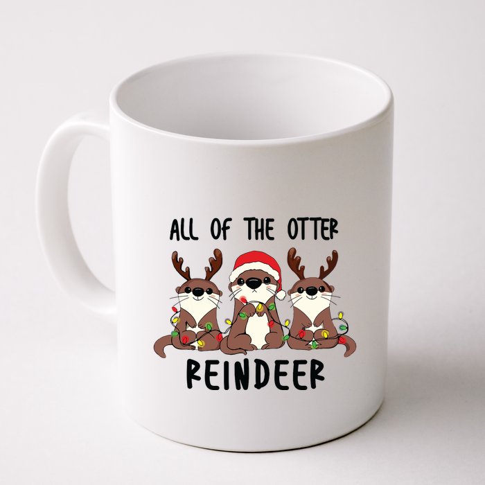 Funny Christmas Otters Cute All Of The Otter Reindeer Mug