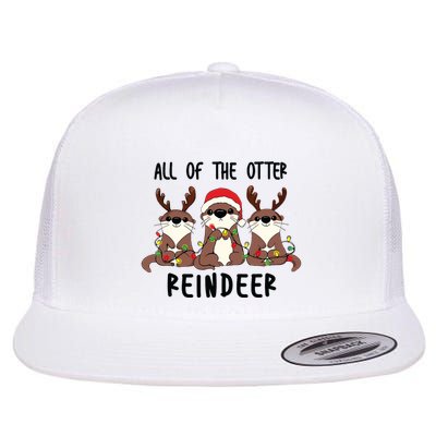 Funny Christmas Otters Cute All Of The Otter Reindeer Flatbill Hat