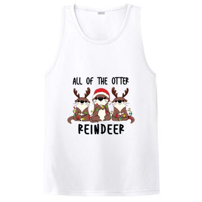 Funny Christmas Otters Cute All Of The Otter Reindeer PosiCharge Competitor Tank
