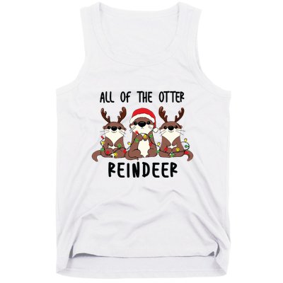 Funny Christmas Otters Cute All Of The Otter Reindeer Tank Top