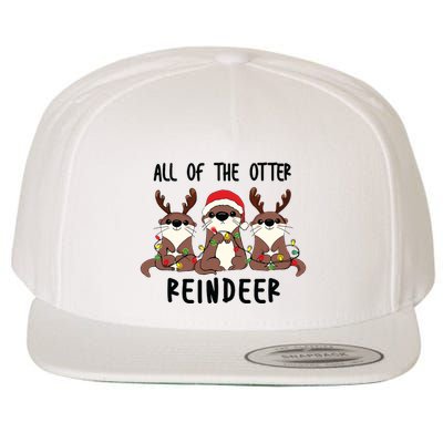 Funny Christmas Otters Cute All Of The Otter Reindeer Wool Snapback Cap