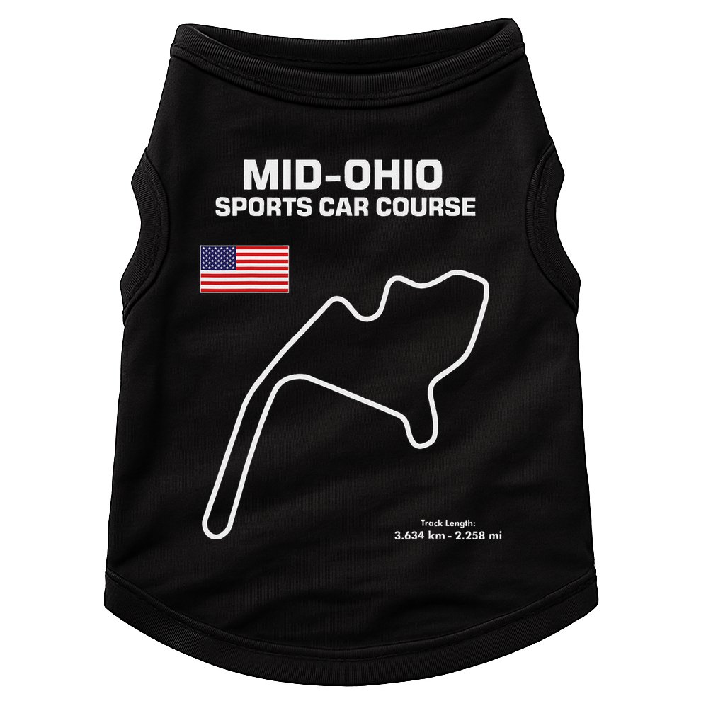 Famous Circuit Outline Mid Ohio Track Race Fan Car Racing Doggie Tank