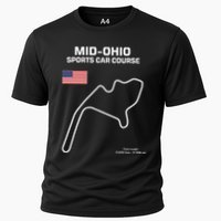 Famous Circuit Outline Mid Ohio Track Race Fan Car Racing Cooling Performance Crew T-Shirt