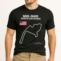 Famous Circuit Outline Mid Ohio Track Race Fan Car Racing Cooling Performance Crew T-Shirt