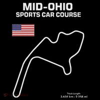 Famous Circuit Outline Mid Ohio Track Race Fan Car Racing Impact Tech Backpack