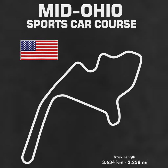 Famous Circuit Outline Mid Ohio Track Race Fan Car Racing Adult Drive Performance Visor
