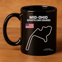 Famous Circuit Outline Mid Ohio Track Race Fan Car Racing 11oz C Handle Ceramic Mug
