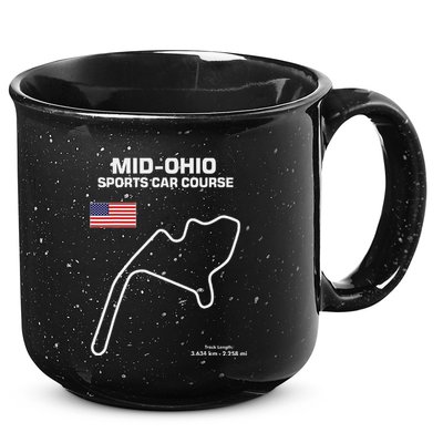 Famous Circuit Outline Mid Ohio Track Race Fan Car Racing 15oz Campfire Ceramic Mug