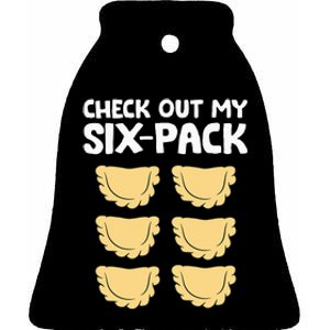 funny Check Out My Six Pack Polish Dumplings Ceramic Bell Ornament