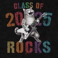 Funny Class Of 2025 Rocks Graduated Signature Autographs Cat .Png Ladies PosiCharge Tri-Blend Wicking Tank