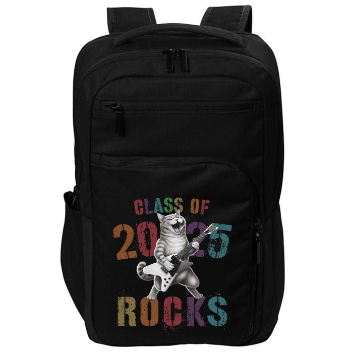Funny Class Of 2025 Rocks Graduated Signature Autographs Cat .Png Impact Tech Backpack