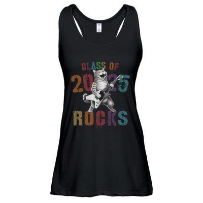 Funny Class Of 2025 Rocks Graduated Signature Autographs Cat .Png Ladies Essential Flowy Tank