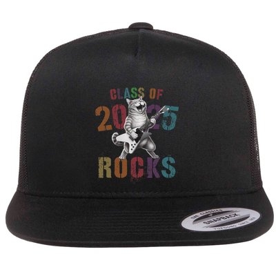 Funny Class Of 2025 Rocks Graduated Signature Autographs Cat .Png Flatbill Hat